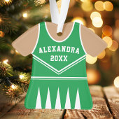 Persoonlijk groen cheerleader-uniform ornament