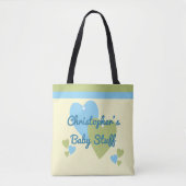 Persoonlijk groen- en blauw-baby-speelgoed tote bag (Voorkant)