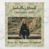 Persoonlijk Groen Foto Landetiket Wijn Wijn Etiket (Enkel label)
