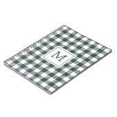 Persoonlijk groen gingham geruit monogram notitieboek (Linkerzijde)