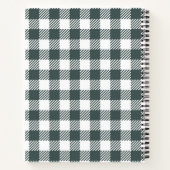 Persoonlijk groen gingham ruitjes monogram notitieboek (Achterkant)