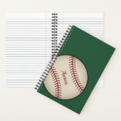 Persoonlijk groen honkbal notitieboek cadeau (Binnen)