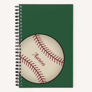 Persoonlijk groen honkbal notitieboek cadeau