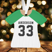 Persoonlijk groen honkbalshirt ornament
