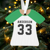 Persoonlijk groen honkbalshirt ornament