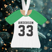 Persoonlijk groen honkbalshirt ornament