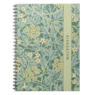 Persoonlijk groen jasmijn bloempatroon notitieboek