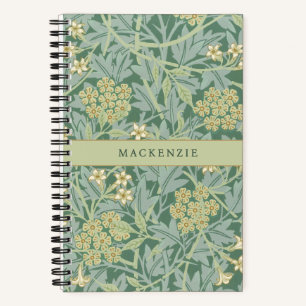 Persoonlijk groen jasmijn bloempatroon notitieboek