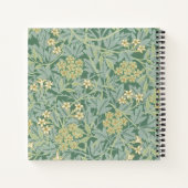 Persoonlijk groen jasmijn bloempatroon notitieboek (Achterkant)