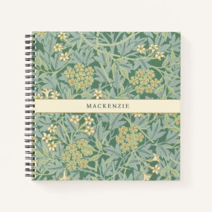 Persoonlijk groen jasmijn bloempatroon notitieboek
