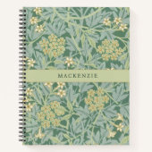 Persoonlijk groen jasmijn bloempatroon notitieboek (Voorkant)