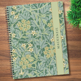 Persoonlijk groen jasmijn bloempatroon notitieboek