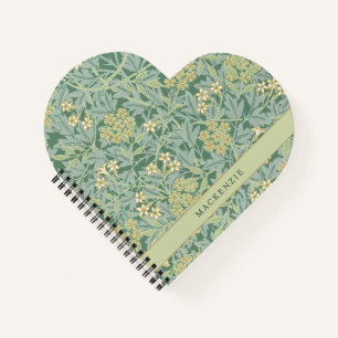 Persoonlijk groen jasmijn bloempatroon notitieboek