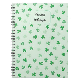 Persoonlijk groen klaveren notitieboek | Minimaal