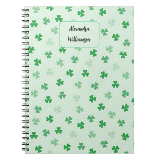Persoonlijk groen klaveren notitieboek | Minimaal