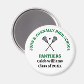 Persoonlijk Groen Lacrosse-team Middelbare School Magneet (Voorkant / Achterkant)