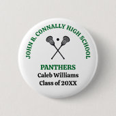 Persoonlijk Groen Lacrosse-team Middelbare School Ronde Button 5,7 Cm (Voorkant)