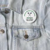 Persoonlijk Groen Lacrosse-team Middelbare School Ronde Button 5,7 Cm (In situ)