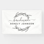 Persoonlijk groen met laurierbladeren spandoek (Horizontaal)