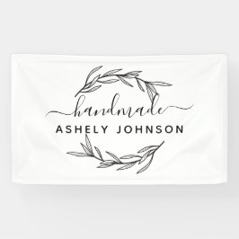 Persoonlijk groen met laurierbladeren spandoek