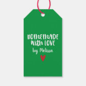 Persoonlijk Groen Met Liefde Gemaakt Hart Cadeaulabel (Achterkant)