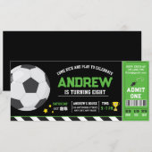 Persoonlijk Groen modern Voetbal Ticket Verjaardag Kaart (Voorkant / Achterkant)