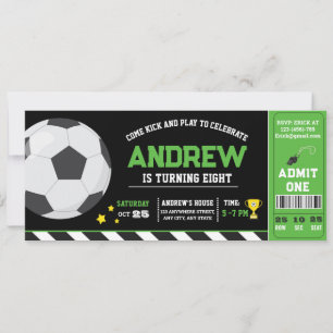 Persoonlijk Groen modern Voetbal Ticket Verjaardag Kaart