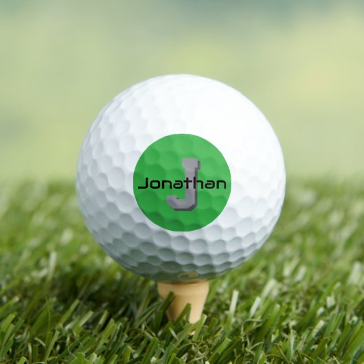 Persoonlijk groen monogram initiaal ontwerp golfballen (Insitu Shirt)