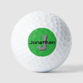 Persoonlijk groen monogram initiaal ontwerp golfballen (Voorkant)