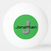 Persoonlijk groen monogram initiaal ontwerp pingpongbal (Voorkant)