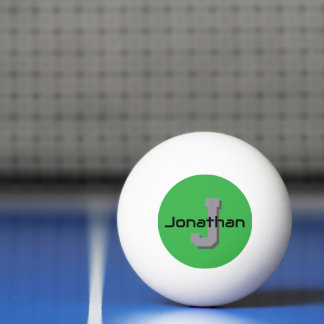 Persoonlijk groen monogram initiaal ontwerp  pingpongbal