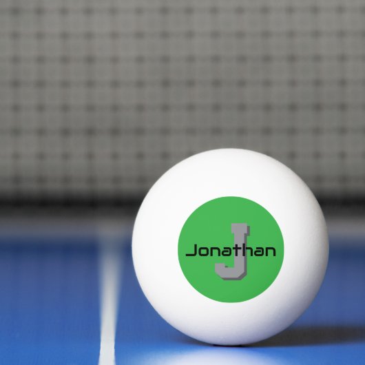 Persoonlijk groen monogram initiaal ontwerp pingpongbal (Net)