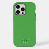 Persoonlijk groen monogram iPhone hoesje (Achterkant)