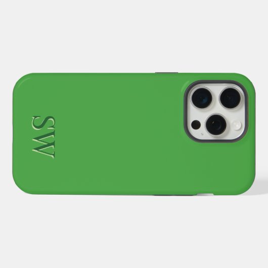 Persoonlijk groen monogram iPhone hoesje (Achterkant horizontaal)
