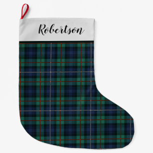 Persoonlijk Groen Paars Robertson Tartan Grote Kerstsok
