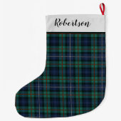 Persoonlijk Groen Paars Robertson Tartan Grote Kerstsok (Achterkant)