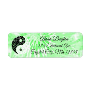 Persoonlijk groen tie-dye retourverzendingsetiket etiket