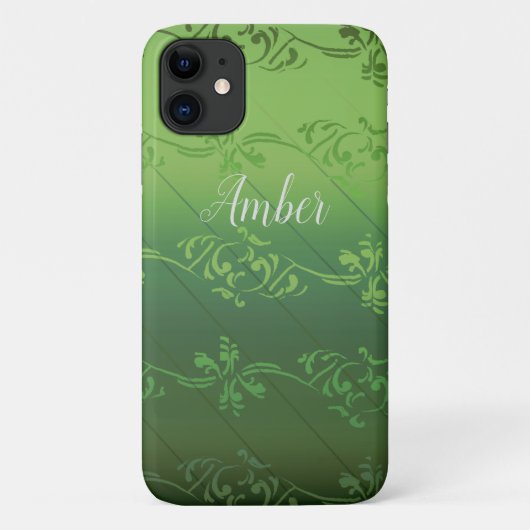 Persoonlijk Groen Verlopend Bladpatroon Case-Mate iPhone Case (Achterkant)