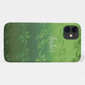 Persoonlijk Groen Verlopend Bladpatroon Case-Mate iPhone Case (Achterkant (horizontaal))