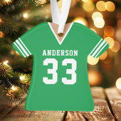Persoonlijk groen voetbalshirt ornament