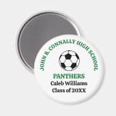 Persoonlijk Groen Voetbalteam Middelbare School Magneet (Voorkant / Achterkant)