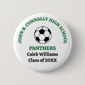 Persoonlijk Groen Voetbalteam Middelbare School Ronde Button 5,7 Cm (Voorkant)