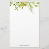 Persoonlijk groen winterbladmonogram briefpapier (Voorkant)