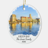 Persoonlijk Groene Baai Ornament, Aangepaste Wisco Keramisch Ornament (Links)