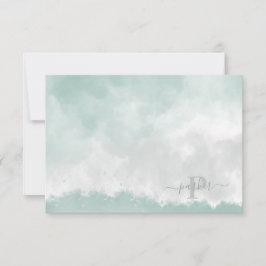 Persoonlijk Groene Waterverf Initiaal Naam Monogra Bedankkaart