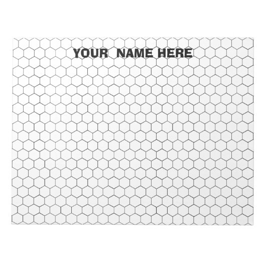 Persoonlijk groot hexagonaal ruitjespapier notitieblok (Voorkant)