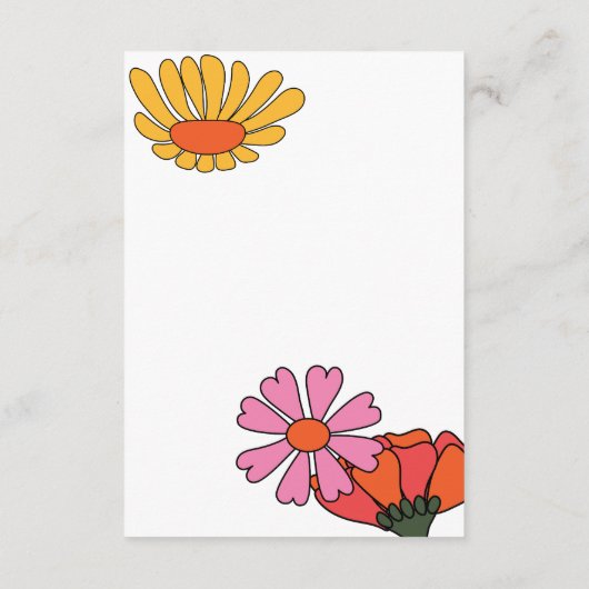 Persoonlijk groovy bloemadvies voor de bruid advieskaart (Achterkant)