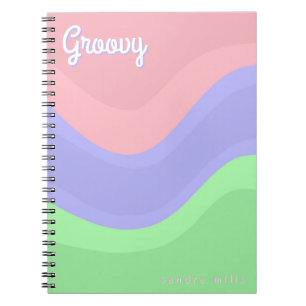 Persoonlijk groovy pastel notitieboek