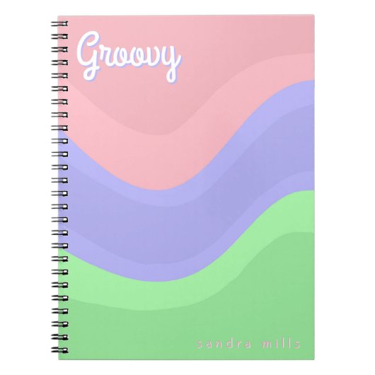Persoonlijk groovy pastel notitieboek (Voorkant)