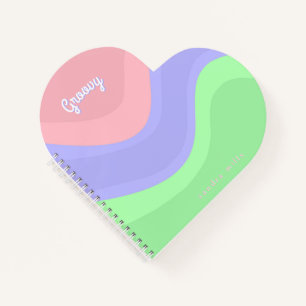 Persoonlijk groovy pastel notitieboek